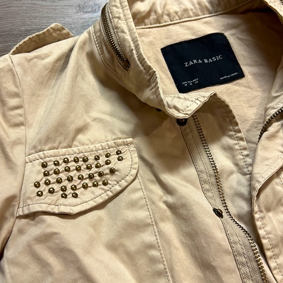 Zara Beige Studded Jacket - Picture 2 of 5